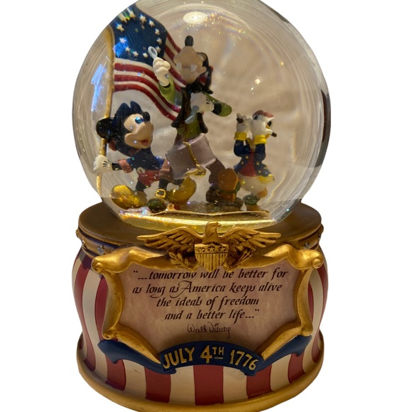 Vintage Disney Snow Globe July 4th 1776 Yankee Doodle Dandy (Video Included) - Picture 3 of 14